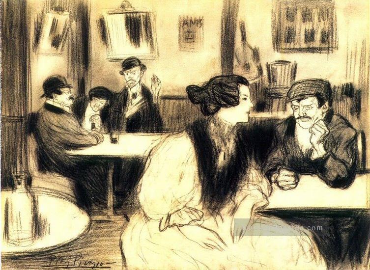 Au Café 1901 Kubisten Ölgemälde